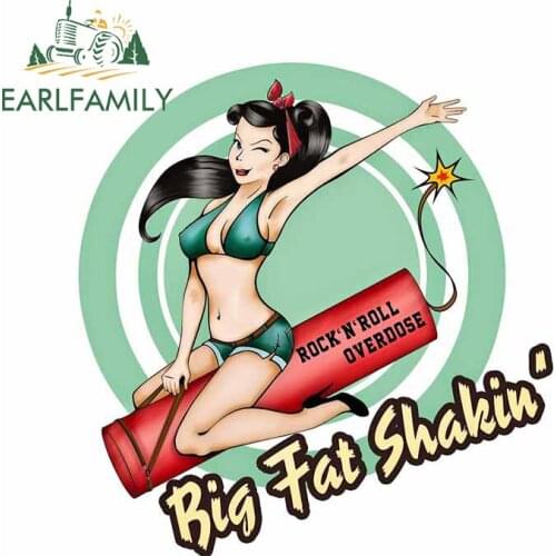 EARLFAMILY 13cm x 12.6cm For Pin Up Creative Car Stickers Windshield Decal Waterproof Scratch-proof Sticker For JDM SUV RV