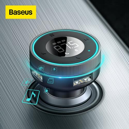 Baseus FM Transmitter Modulator Bluetooth 5.0 Car Handsfree Aux Adapter 3.4A Dual USB Car Charger MP3 Player Radio Transmitter