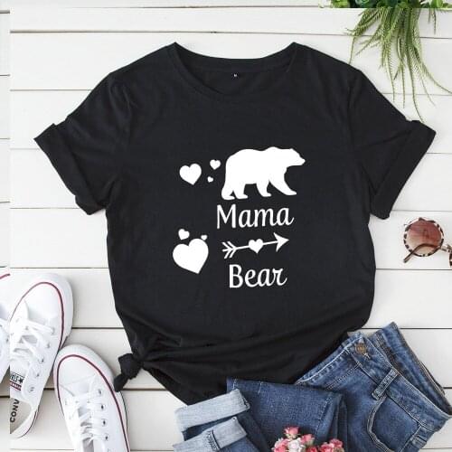 Plus Size S-5XL T Shirt Mama Beat Letter Print Tshirt 100% Cotton Short Sleeve Cartoon Women Tops Funny Animal Basic Tee Shirts