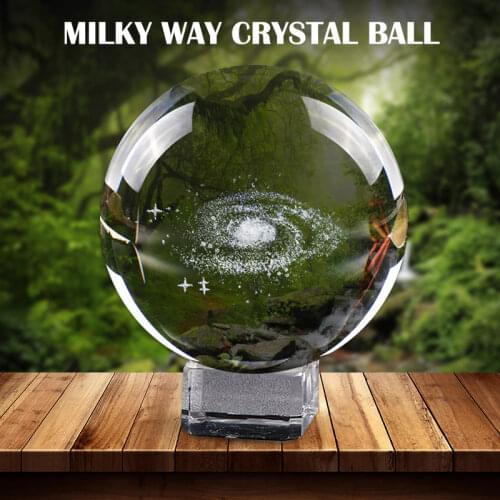 Crystal Ball Quartz Glass Ball Solar System Galactic System Ball Creative Laser Engraved Fashion Home Decoration