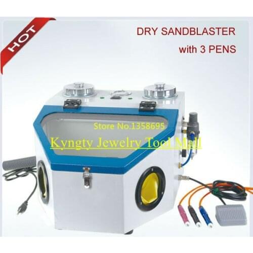 Hot Sale Sandblaster Jewelry Sandblasting Machine with 3 pens1 Electronic Foot Control 2 Sheet Iron Jewelry Tools