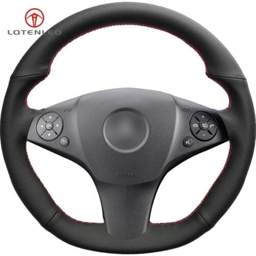 LQTENLEO Black Artificial Leather Car Steering Wheel Cover for Mercedes-Benz SLR-Class 2009 SL-CLass AMG 63 65 SLK-Class AMG