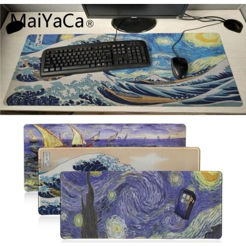 Maiyaca Your Own Mats Japan wave art painting Office Mice Gamer Soft Mouse Pad Laptop PC Computer Mat Large Mat gaming pad mouse