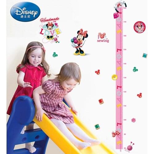 Cartoon minnie mickey mouse growth chart height measure kids baby nursery bedroom wall sticker decorative home decals diy decor