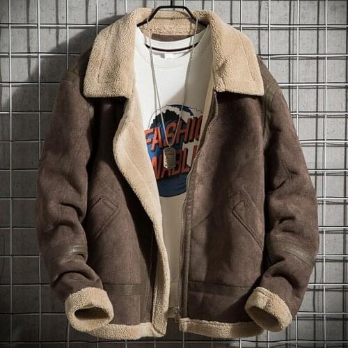 Russian Automotive Mens Fur Lined Jackets Plus Size 5XL Man Clothing Real Picture Warm Winter Mens Faux Fur Leather Coats A903