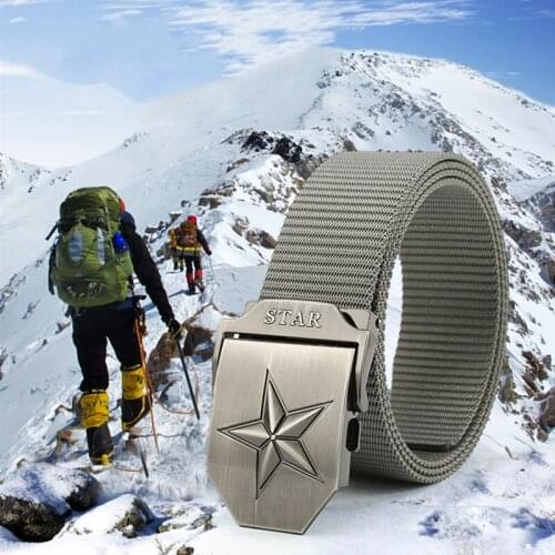 WarringStates New Star Zinc Alloy Buckle Nylon Belt Mens Tactical Belt Emergency Survival Waist Tactical Equipment Casual Belt