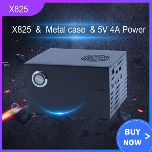 New Raspberry Pi X825 SSD&HDD SATA Board Matching Metal Case+Switch+Cool Fan, Honeycomb chassis for X825 Raspberry Pi 4 Model B