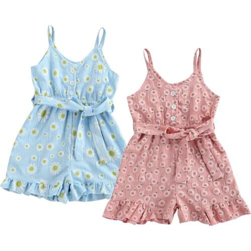 New Kids Baby Girls Fashion Sleeveless Floral Romper Jumpsuit Summer Stylish Romper Jumpsuit