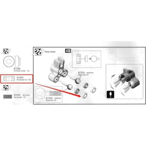 Original OFNA/HOBAO RACING 87209 pivot ball nuts For 1/7 HYPER ONE-SEVEN ONROAD