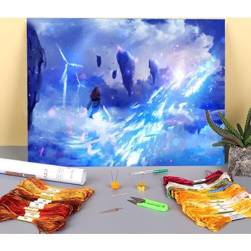 Scenery The Legends Of Eve Printed Fabric 11CT Cross-Stitch DIY Embroidery Set DMC Threads Knitting Handmade Hobby Magic