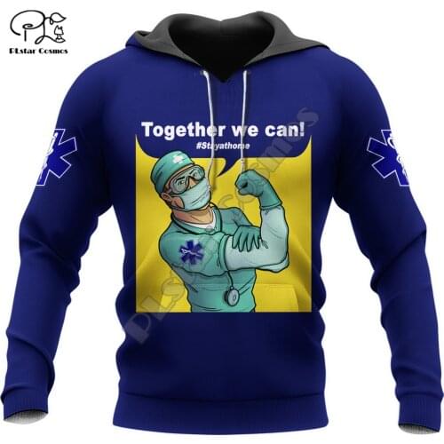 PLstar Cosmos Emergency Medical Service EMS 3D Printed Hoodies Sweatshirts Zip Hooded For Men/Women Casual Streetwear Style-E17