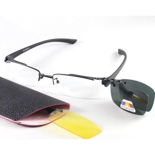Half Rimless Eyeglasses Frames Alloy Glasses Frame Men Women Polarized sunglasses clip on Optical Eyeglasses RUI HAO EYEWEAR