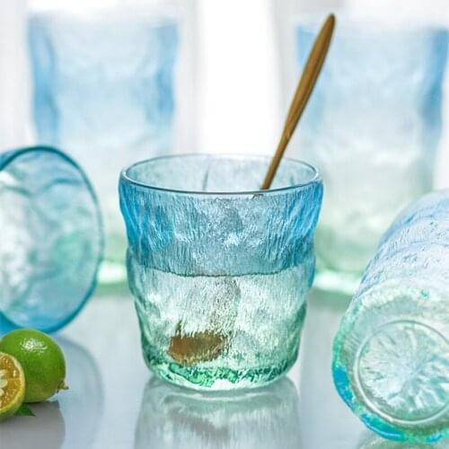 Gradually Changing Glacier Pattern Glass INS Wind High Appearance Level Water Cup Glass Net Red Cup High Sense Color Cups