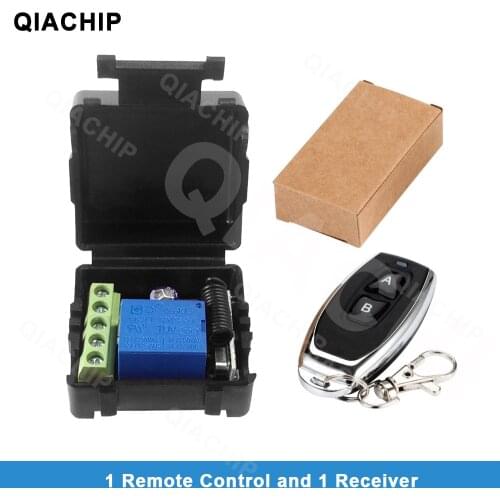 QIACHIP 433Mhz Universal Wireless Remote Control DC 12V 1CH Relay Receiver Switch RF transmitter 433.92Mhz Electric Controllor