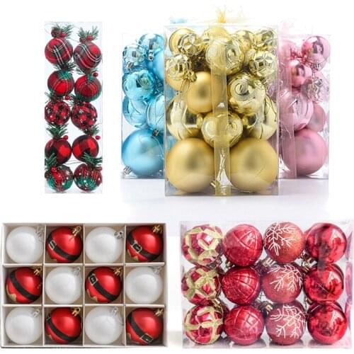 Christmas Suit Balls Mixed Christmas Tree Decoration Plastic Colorful Balls Festival Dress Up Supplies Deupplies Decor Ornaments