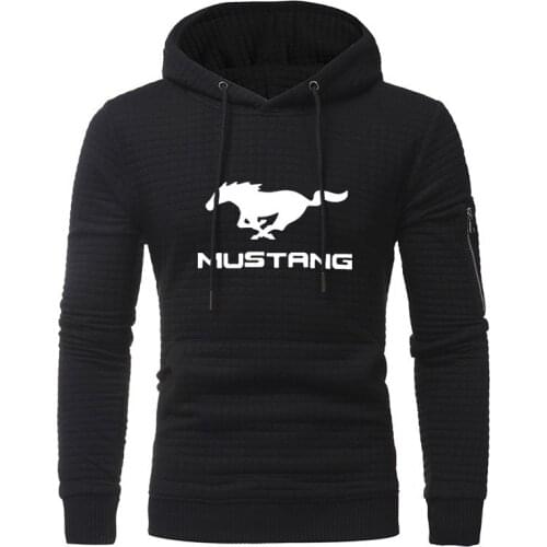 2021 NEW Men Hoodies Mustang Car Logo Print Sweatshirt Spring Autumn Jacquard hip hop harajuku Casual Hoody