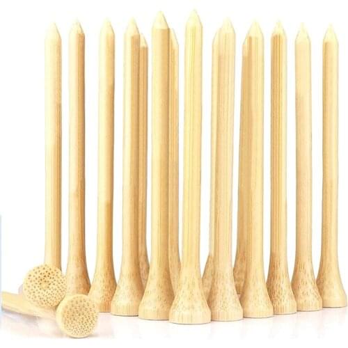 Top!-Golf Tees, 100 Packs of 83mm Golf Tees, Professional Natural Bamboo Golf Tees, Durable & Stable Tee System