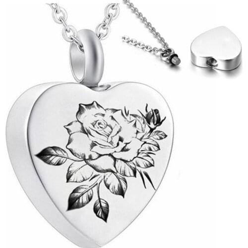 1pcs Stainless Steel Cremation Ash Jewelry Heart Urn Necklace Memorial Keepsake Heart Pendant Funnel Fill Kit