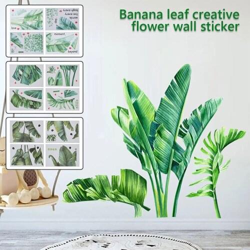 Green Leaf Wall Stickers Wallpaper for Bedroom Living room Wall Decor Kitchen Room Decoration Wall Decals Home Decor Room Decor