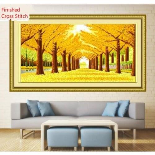 1.92*0.75m Big Finished Cross Stitch Handwork Cross-stitch Paints Golden View Decoration Paintings Home Decor
