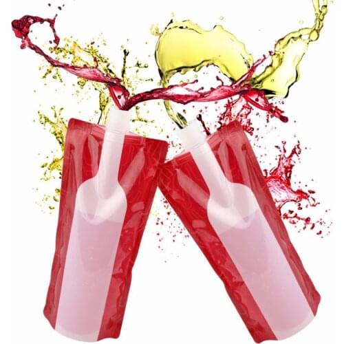 1PC Plastic Foldable Reusable Portable Wine Bottle Bag Wine Bag Unbreakable Flask Travel Gear Accessories Bag