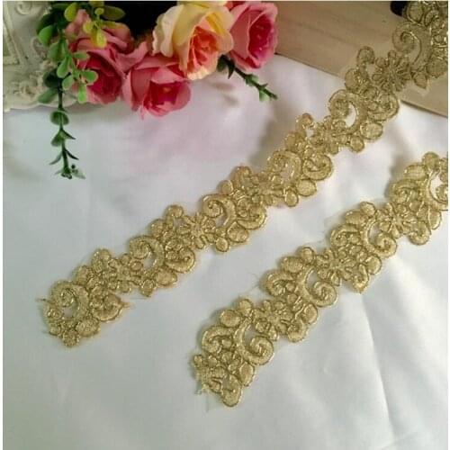 2 Yards 3.5cm Width Clothing Accessories Beautiful Luxury Gold Cord Lace Fabric Trims