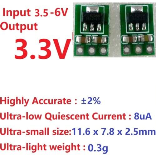 2x Ultra-light Ultra-thin DC 3.7V 4.2V 4.5V 5V to 3.3V Step Down Buck Regulator LDO Module repl AMS1117-3.3 Power Supply Board