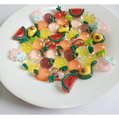 30pcs Fruit Series Flatback Resin Accessories DIY Craft Supplies Phone Shell Patch Arts Clothing Shoes Hats Brooch Hand Material