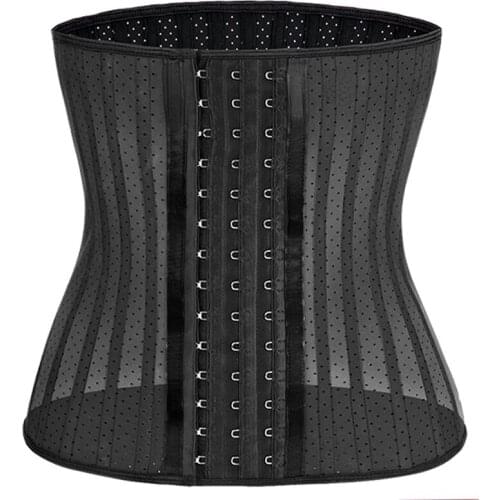 30cm Height Breathable Latex Waist Trainer 25 Steel Boned Corset Waist Cincher Slim Modeling Strap Women Body Shaper 9095