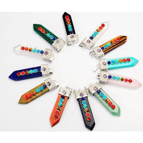 7 Chakra Stone Beads Necklace Women Healing Quartz stone Reiki rainbow yoga Charms Jewelry