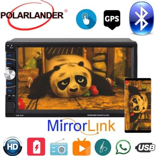 With GPS Carplay MP5/WMA/ APE/ FLAC/ WAV 7 inch Car Radio Autoradio Bluetooth 2 Din For Apple Android HD Touch Screen Mirrorlink