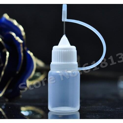 Free shipping 10000 pcs 5ml plastic needle tip bottle with pinhole metal needle
