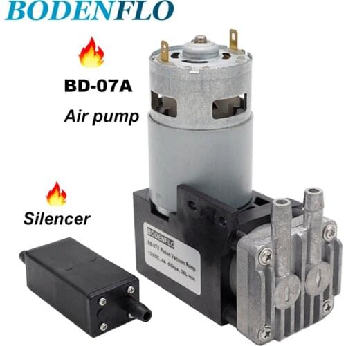 New BD-07A DC12V Mini Small Oilless Air Pump 6 Bar 38 L/Min Aluminum Head Brush Motor With Professional Pistion Gas Pump