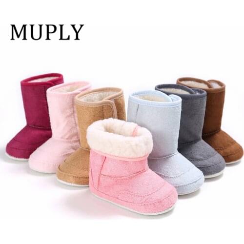 Ew Winter Super Warm Newborn Baby Girls First Walkers Shoes Infant Toddler Soft Rubber Soled Anti-slip Boots Booties