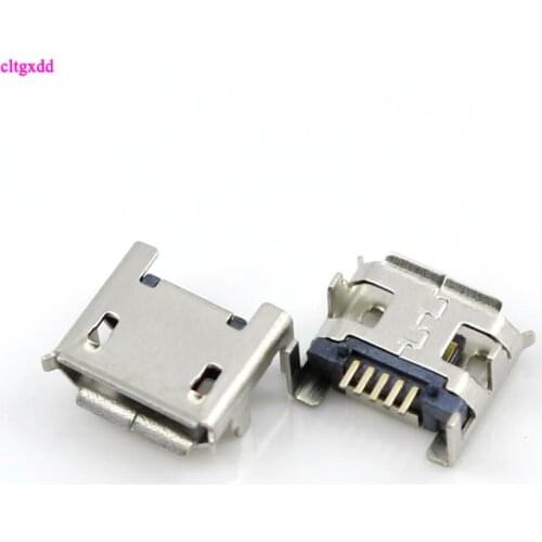 Cltgxdd 10pcs/lot Micro USB connector B type female jack 5Pin long ping 4FEET DIP FLAT MOUTH L=6.0