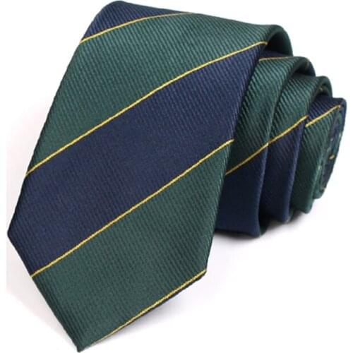 Brand New Classic Striped Green 7CM Ties For Men Business Suit Work Necktie Male Fashion Formal Cravate With Gift Box