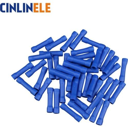 1000Pcs/Lot BV2 16-14AWG Insulated Straight Wire Butt Connector Electrical Crimp Terminals 0.5mm - 1.5mm