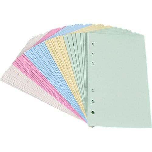 Stationery Leaf Paper A6 Paper Inner Page Loose-leaf Book Notebook Core 50pcs 6 Ring Diary Mini A6: 6 3/4 X 3 3/4 Inch Binder