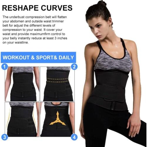 Waist Trainer Corset Sport Workout Weight Loss Tummy Control Cinchers Sweat Band Waist Trainer Belt Corsets Steel Boned Body Sha