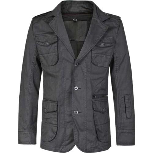 New Fashion Jacket Men Casual Suit Blazer V-Neck Single Blazer Jacket Vintage Spring Autumn Male Clothes