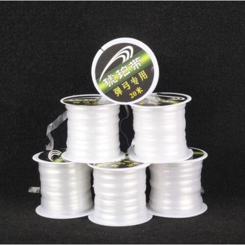 New Slingshot Rubber Band Tied White Color 20M/65.62ft High Elasticity Flexible Durable Manual Sling Hunting Game Accessory E56C