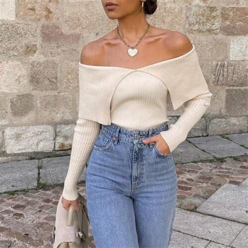 NWOMN Womens Off Shoulder Pullovers