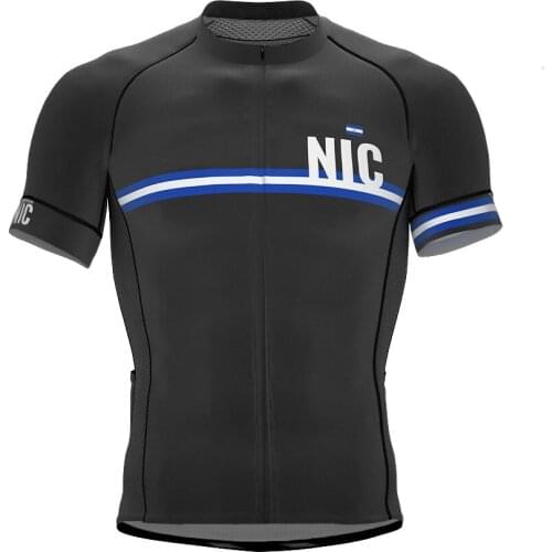 Nicaragua Team Pro Cycling Jersey Breathable Bicycle Clothing Men Summer quick-drying Top bike wear Back pocket zipper