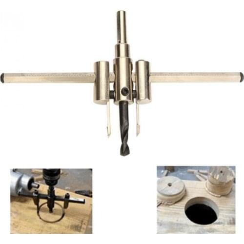 Adjustable 40mm-200mm Circle Hole Cutter Set with Wood Metal Hole Saw Drill Bit Tools for Woodworking