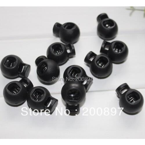 Hand grenade locks for drawstrings new black plastic garment stopper toggle nylon cord lock 6mm hole 100pcs/lot accessories