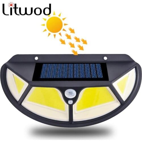 Solar Light Outdoor Led Wall Lamp 3 Mode Motion PIR Sensor Street Light SMD2835 102 Built in Battery Sunlight Powered Waterproof