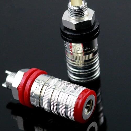 High Quality Silver Plated Speaker Terminal Binding Post Hifi Amplifier CD DVD Player Jack Plug