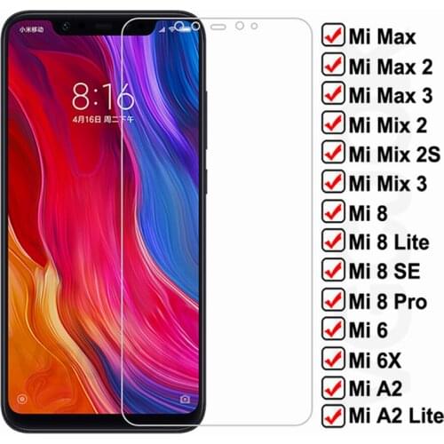 Protector de pantalla de cristal templado 9D para móvil, for Xiaomi Mi 8 SE A2 Lite Mix 2 2S 3, Mi 6 6X Max 2 3