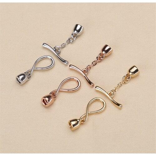 DIY For Woman Pearls Necklace Bracelet Jewelry Making Connection Handmade 925 Silver Plating Clasp Accessories