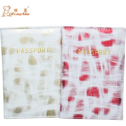 Blue Color printing PU leather national Passport Cover Credit Card Holder PU Leather Passport Holder with Traveling